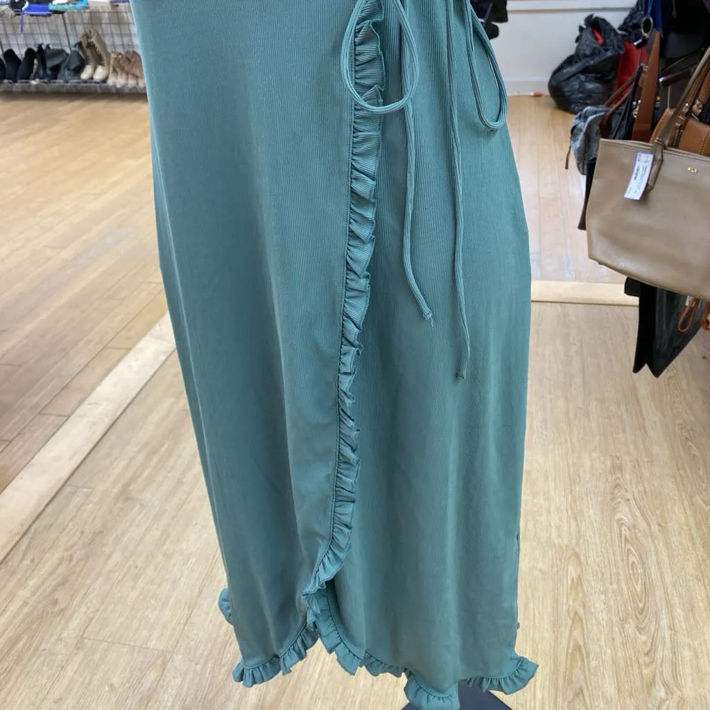 Top Shop ribbed faux wrap dress 8