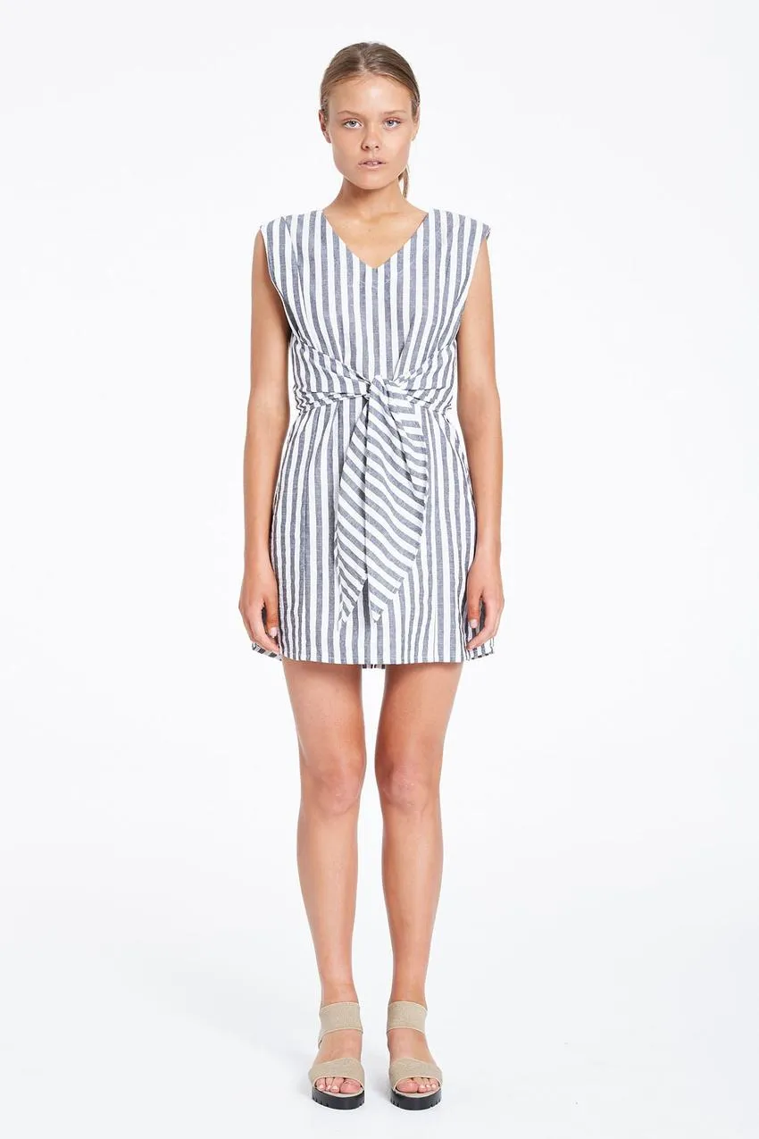 Trail Wrap Dress- Stripe