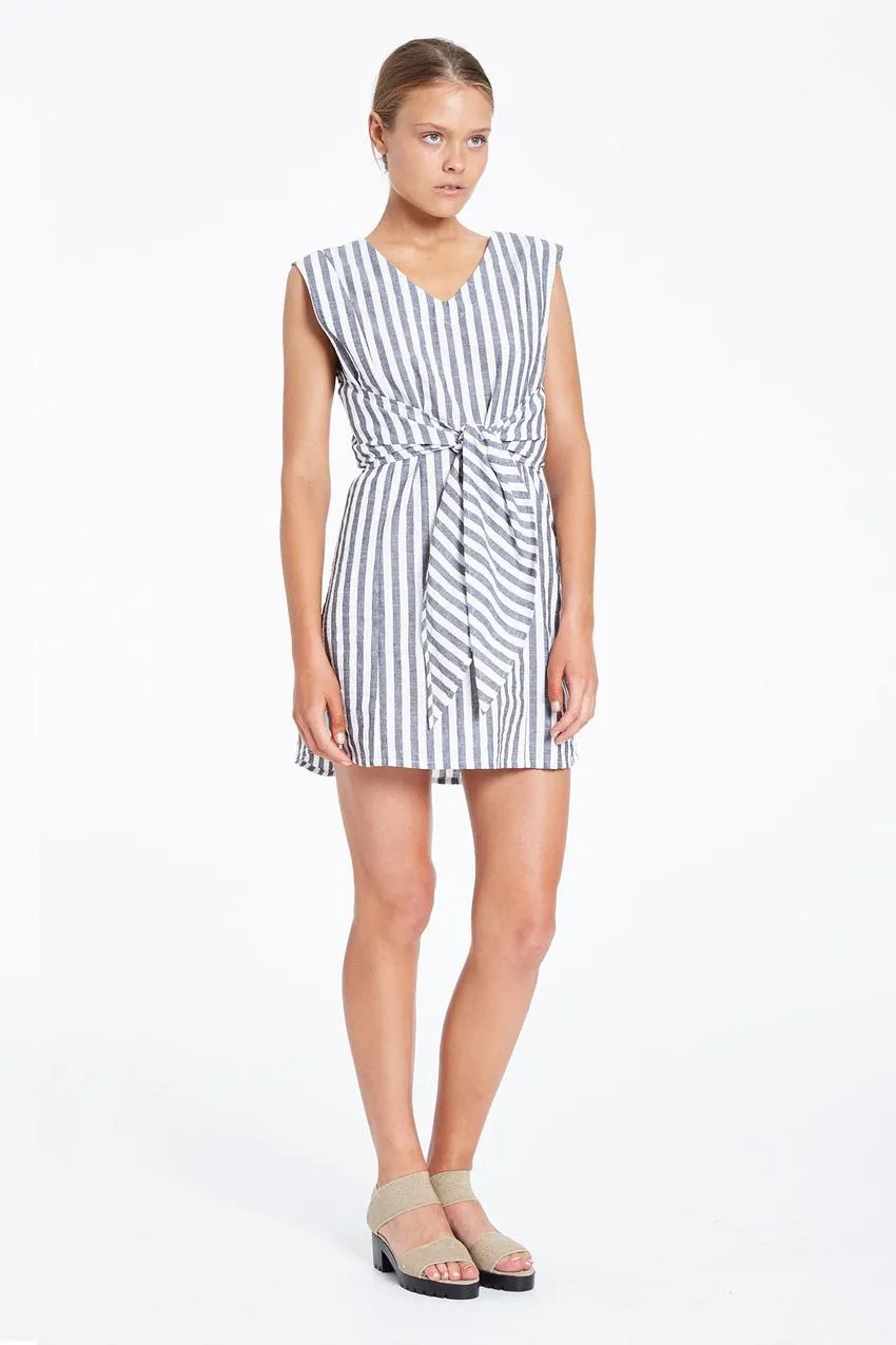 Trail Wrap Dress- Stripe