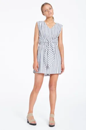 Trail Wrap Dress- Stripe
