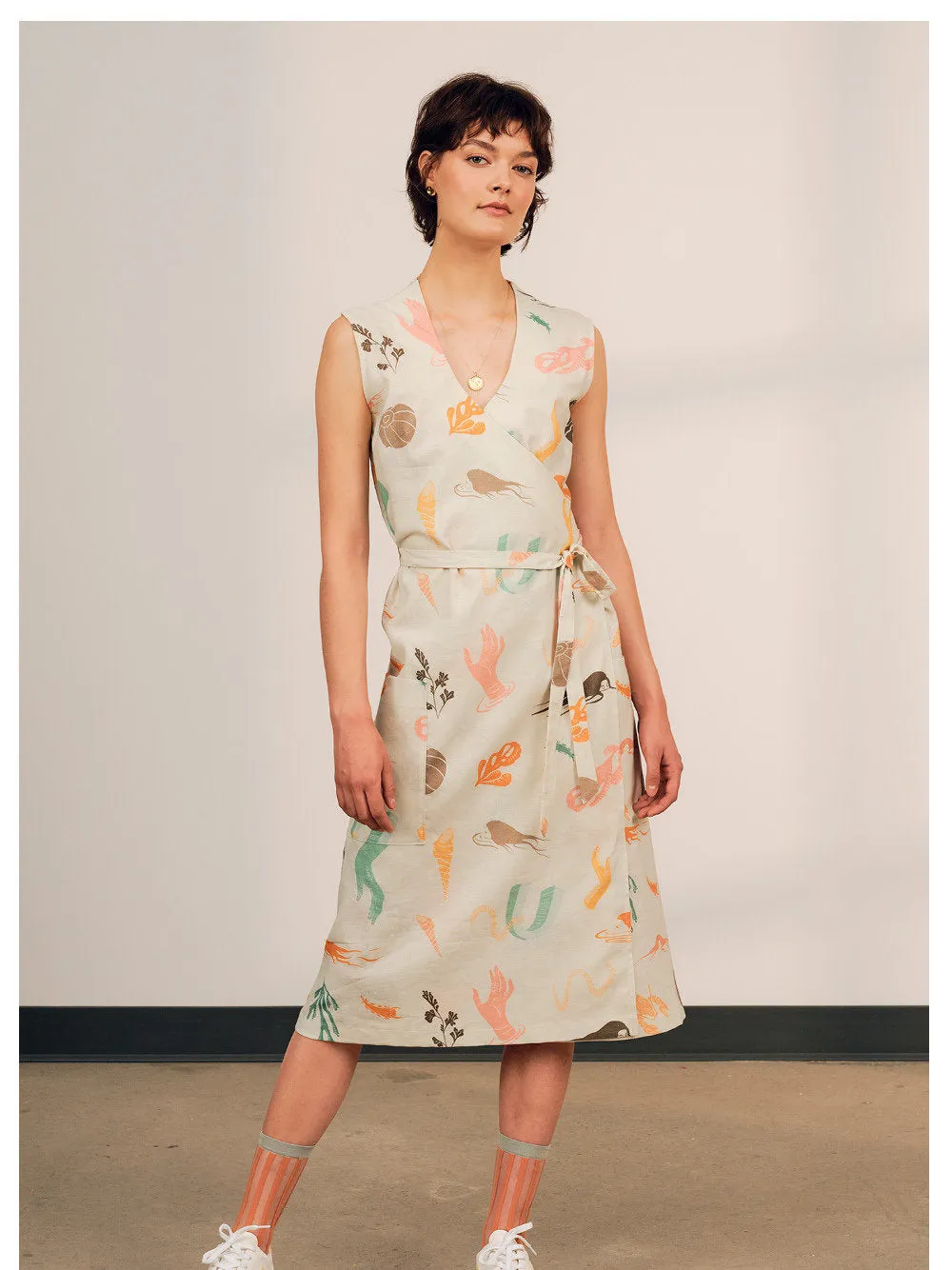 Uma Wrap Around Dress in JGD Exclusive Print