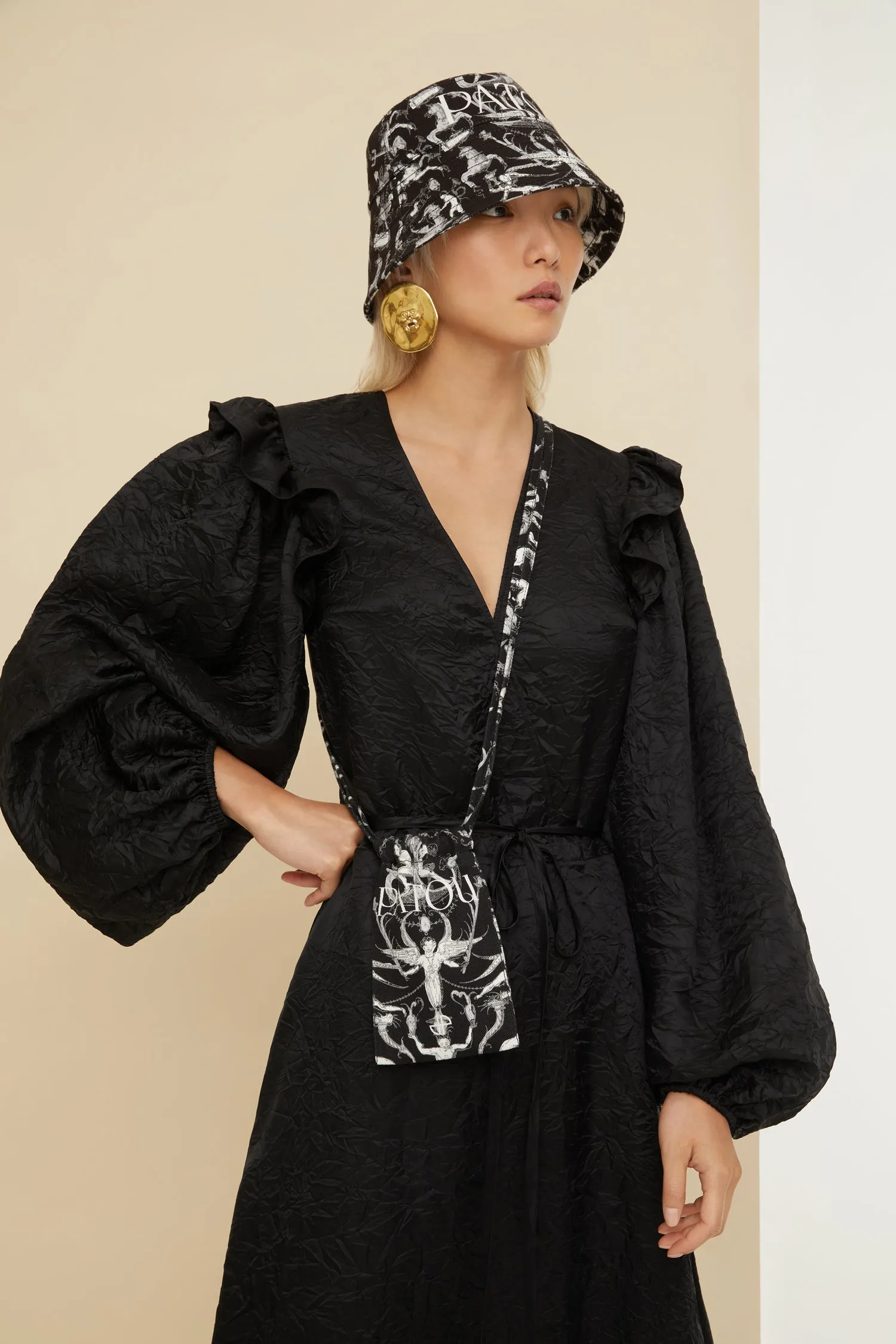 V neck maxi dress eco-friendly satin