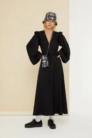 V neck maxi dress eco-friendly satin