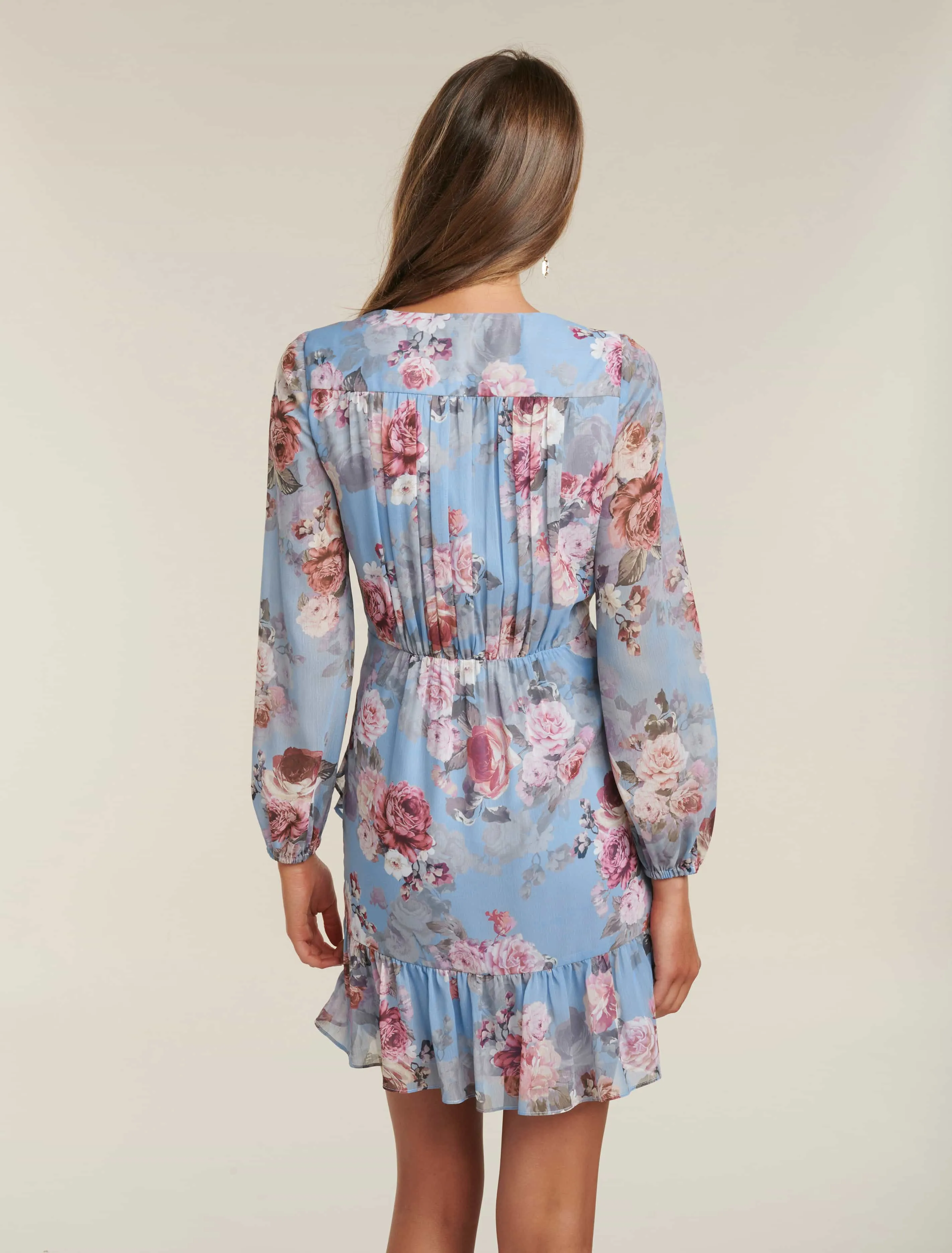 Valentina Pleated Wrap Mini Dress