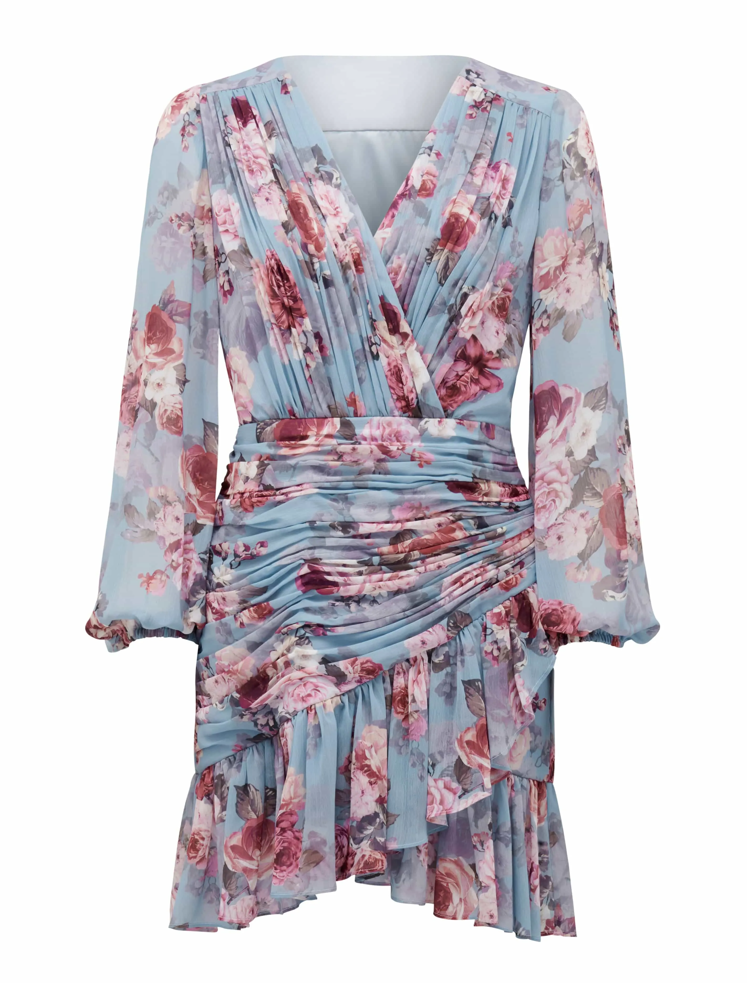 Valentina Pleated Wrap Mini Dress