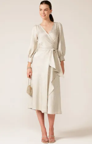 VERSAILLES WRAP DRESS IN OYSTER