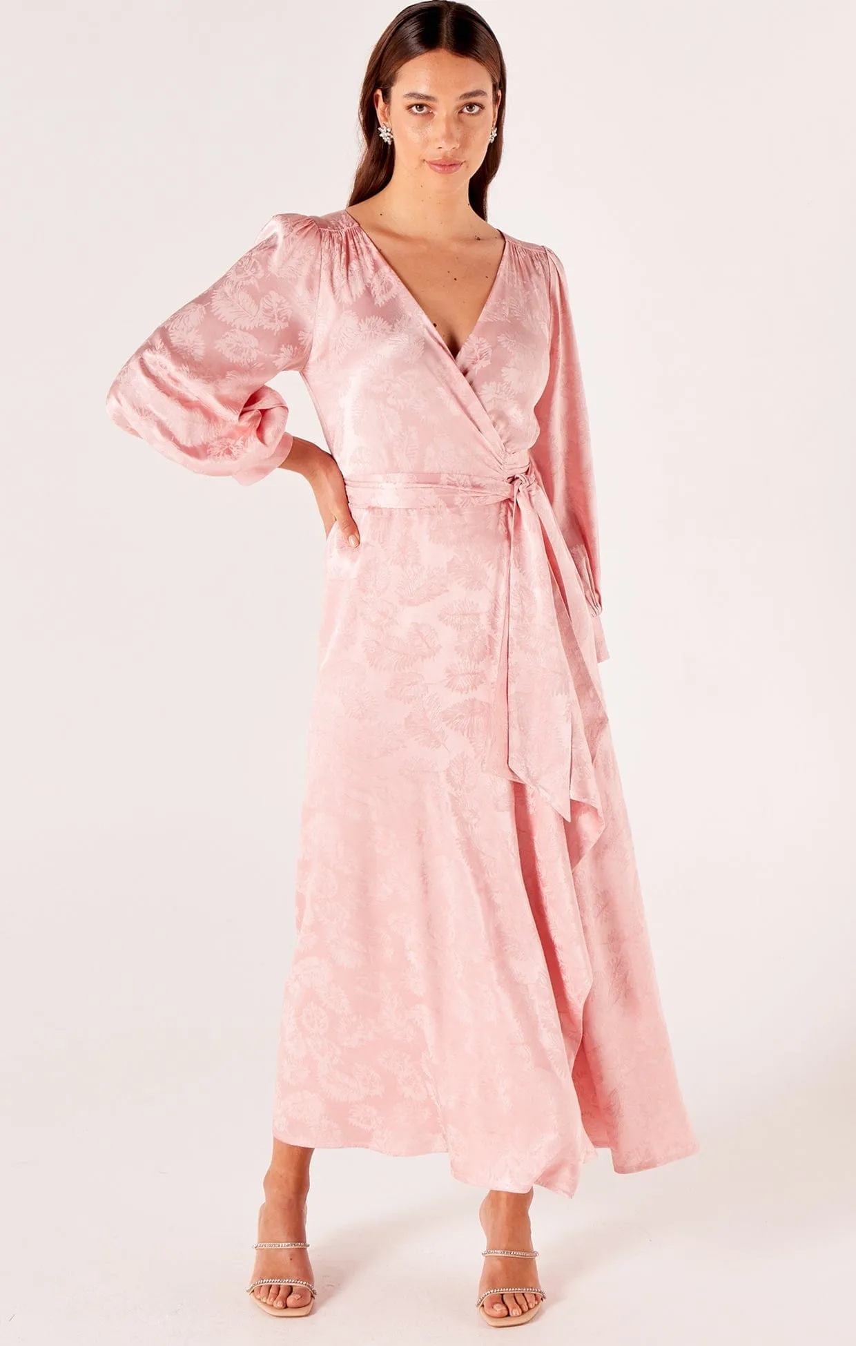 VERSAILLES WRAP DRESS IN PINK
