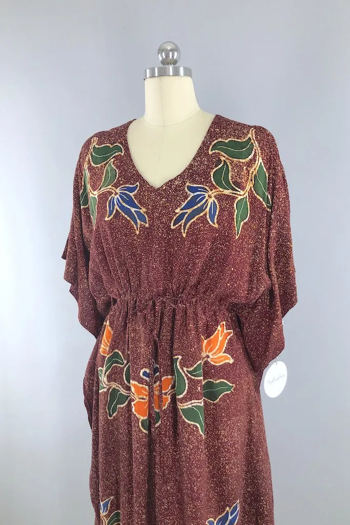 Vintage Batik Caftan Dress