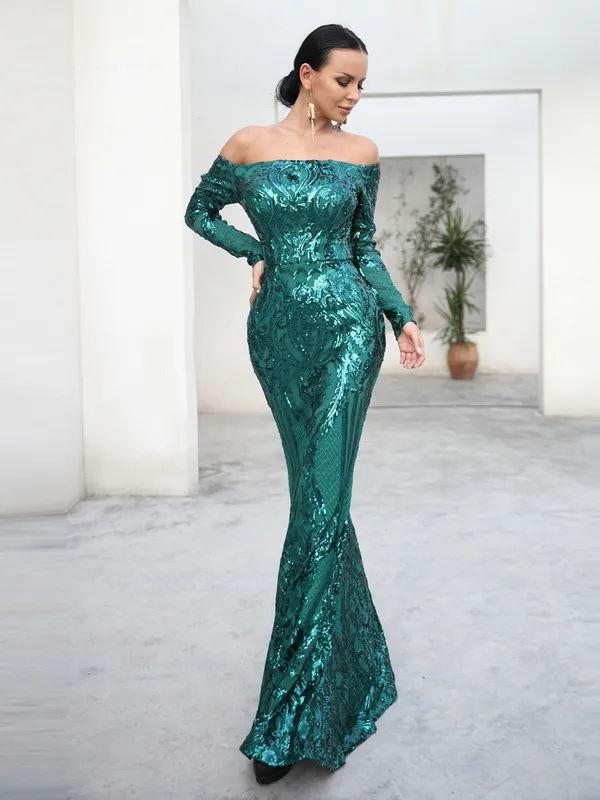 Vintage Sequined Fishtail Bodycon Dress