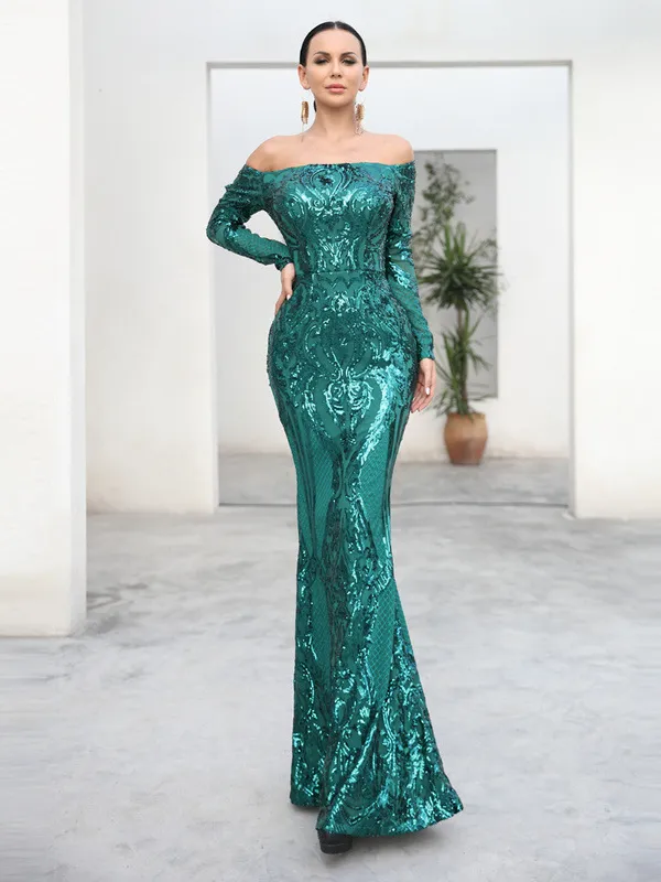 Vintage Sequined Fishtail Bodycon Dress