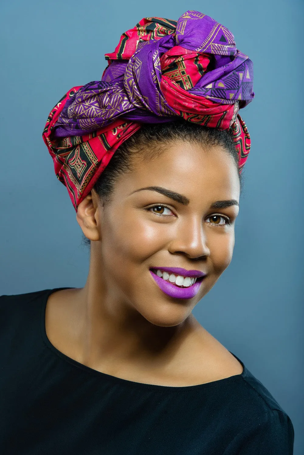 Wax print  Head wrap (Purple Only)