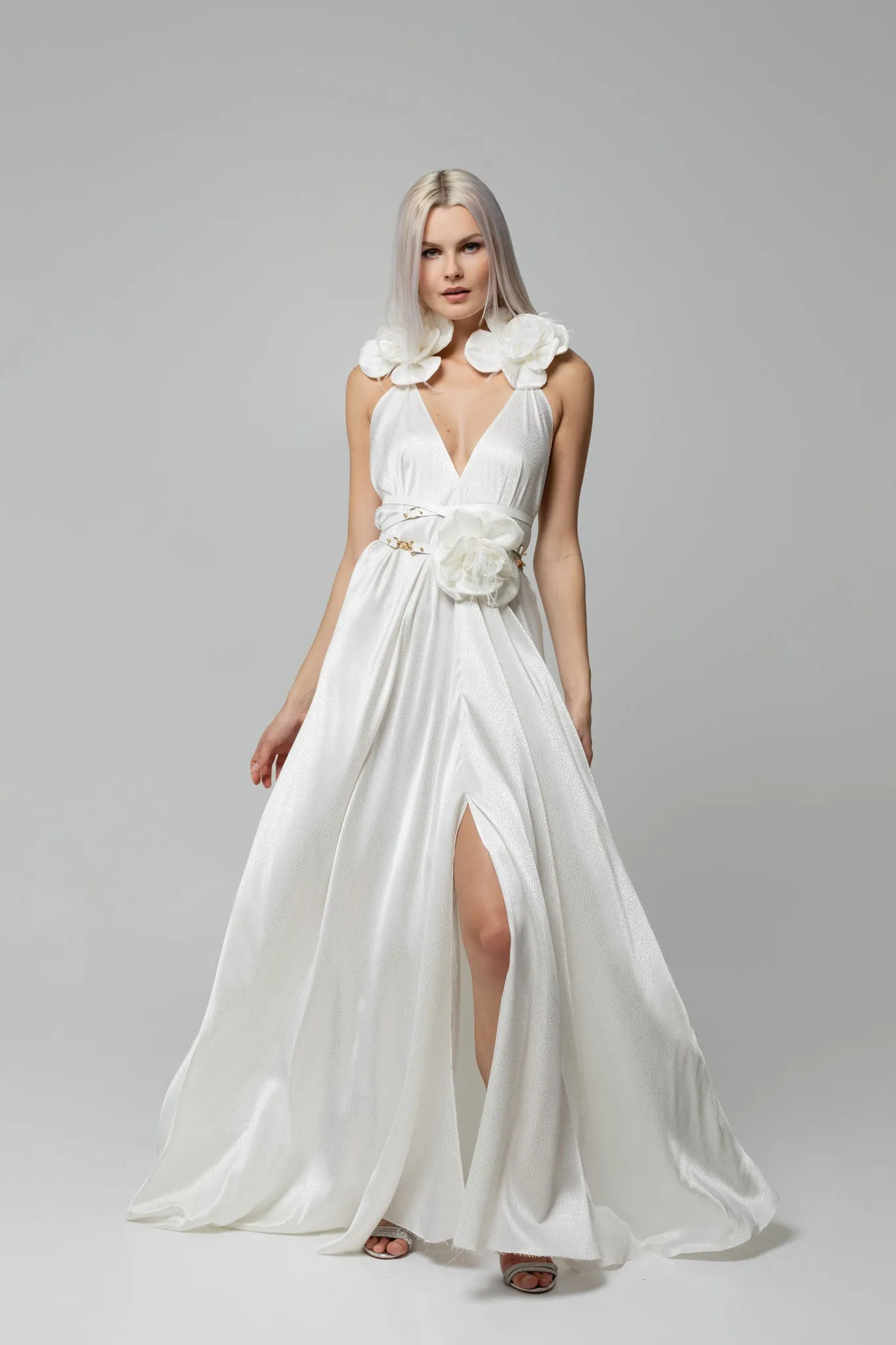 White Walking Flower Dress