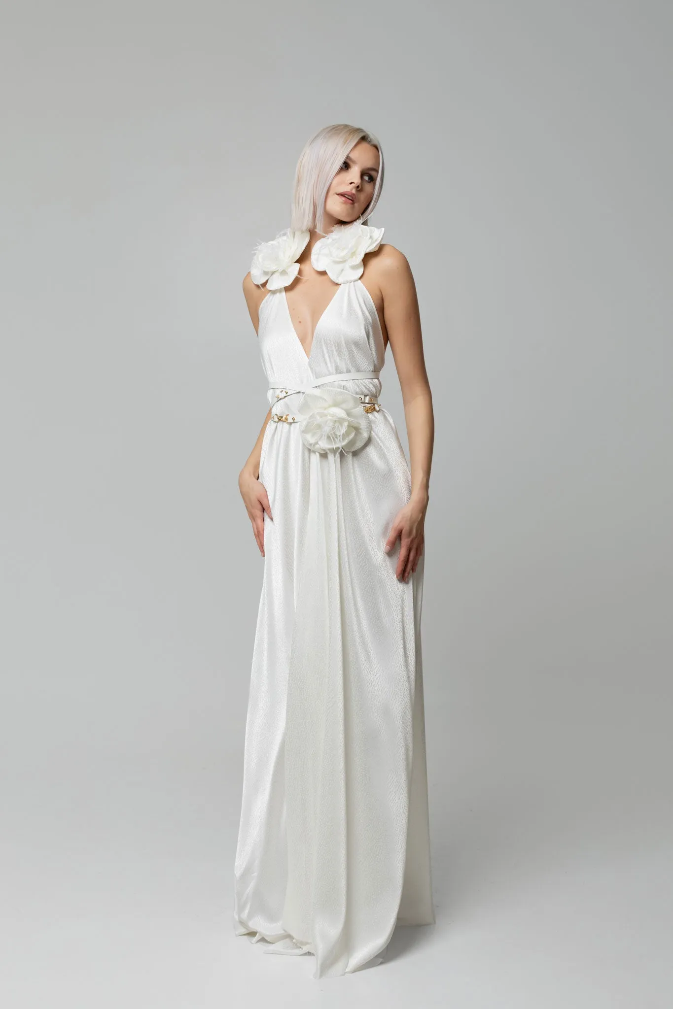 White Walking Flower Dress