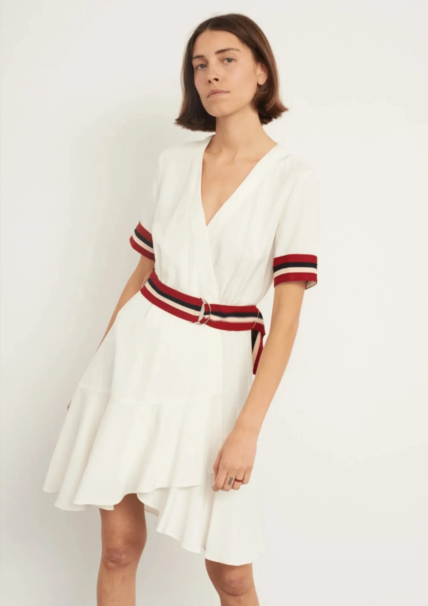 WHITE WRAP DRESS