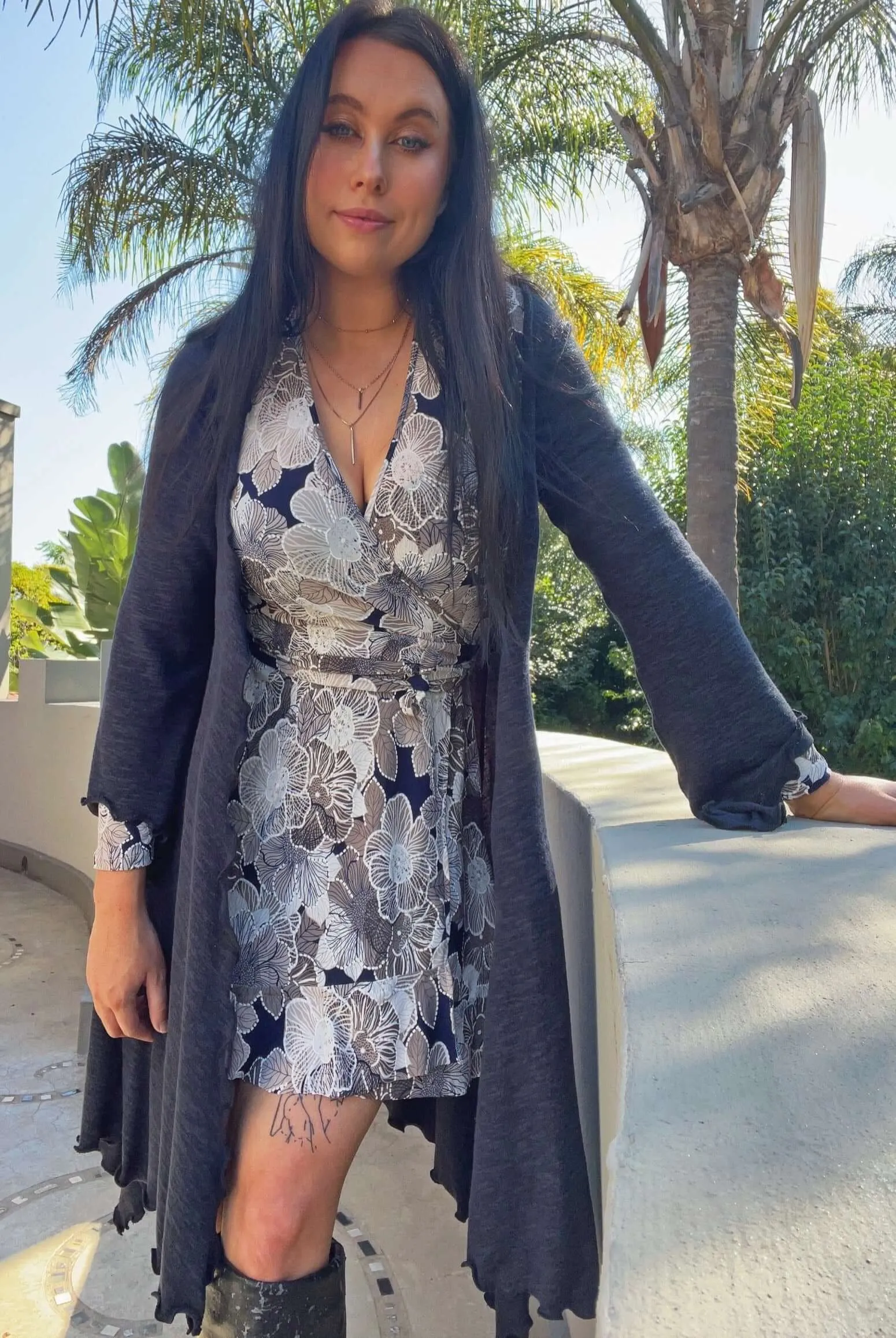 Wild Hibiscus Stretch Lycra Wrap Dress