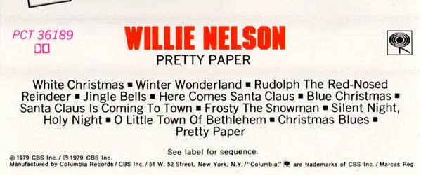 Willie Nelson - Pretty Paper (Cass, Album) (VG)