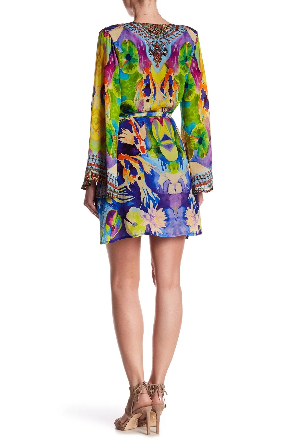 Women Designer Silk Wrap Short Dress