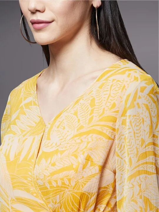 Women Floral Chiffon Midi Dress