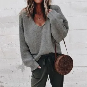 Women's Comfortable Cashmere Knitted Oversized Sweater | Ideal for Autumn/Winter