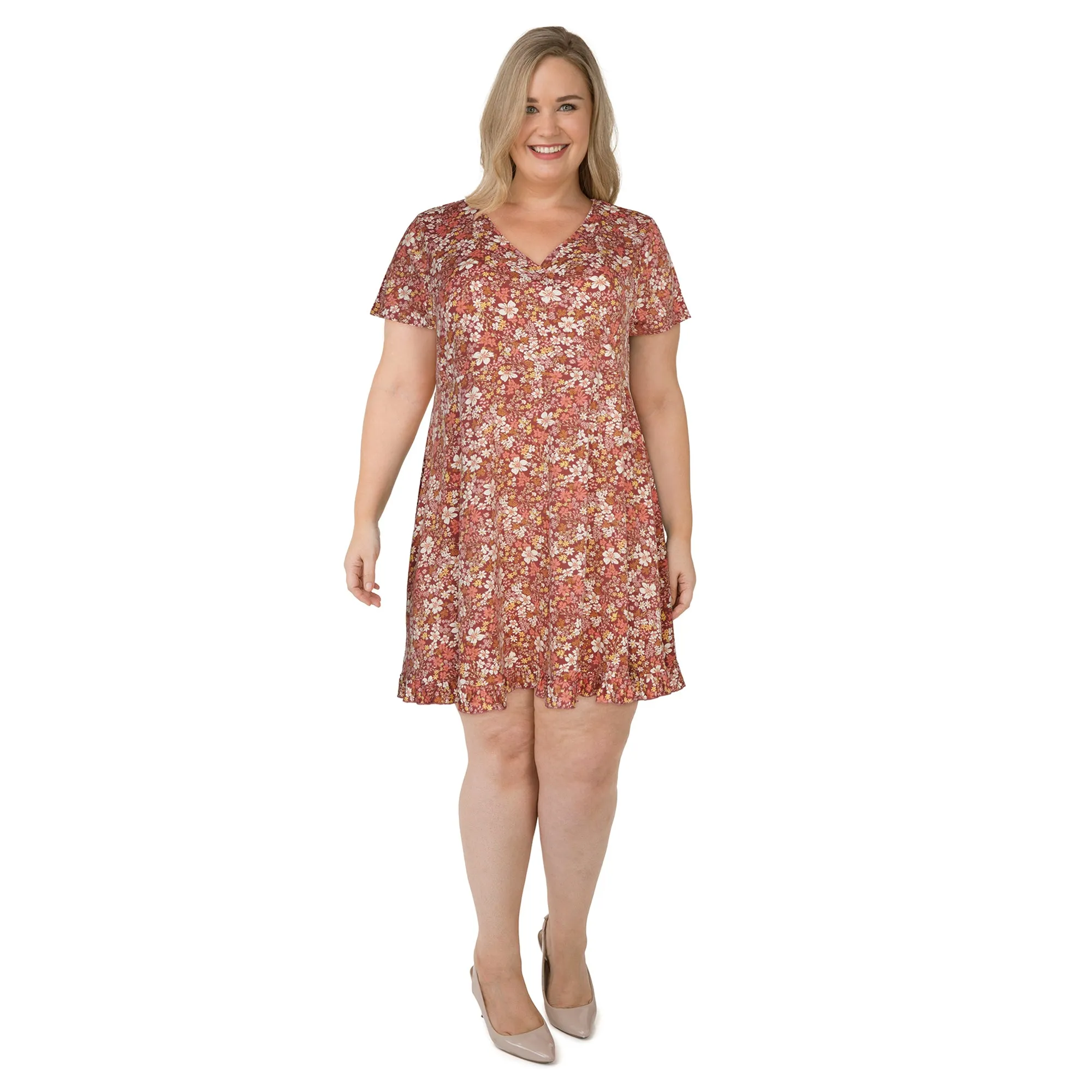 Women's Plus Wrap Front Dress