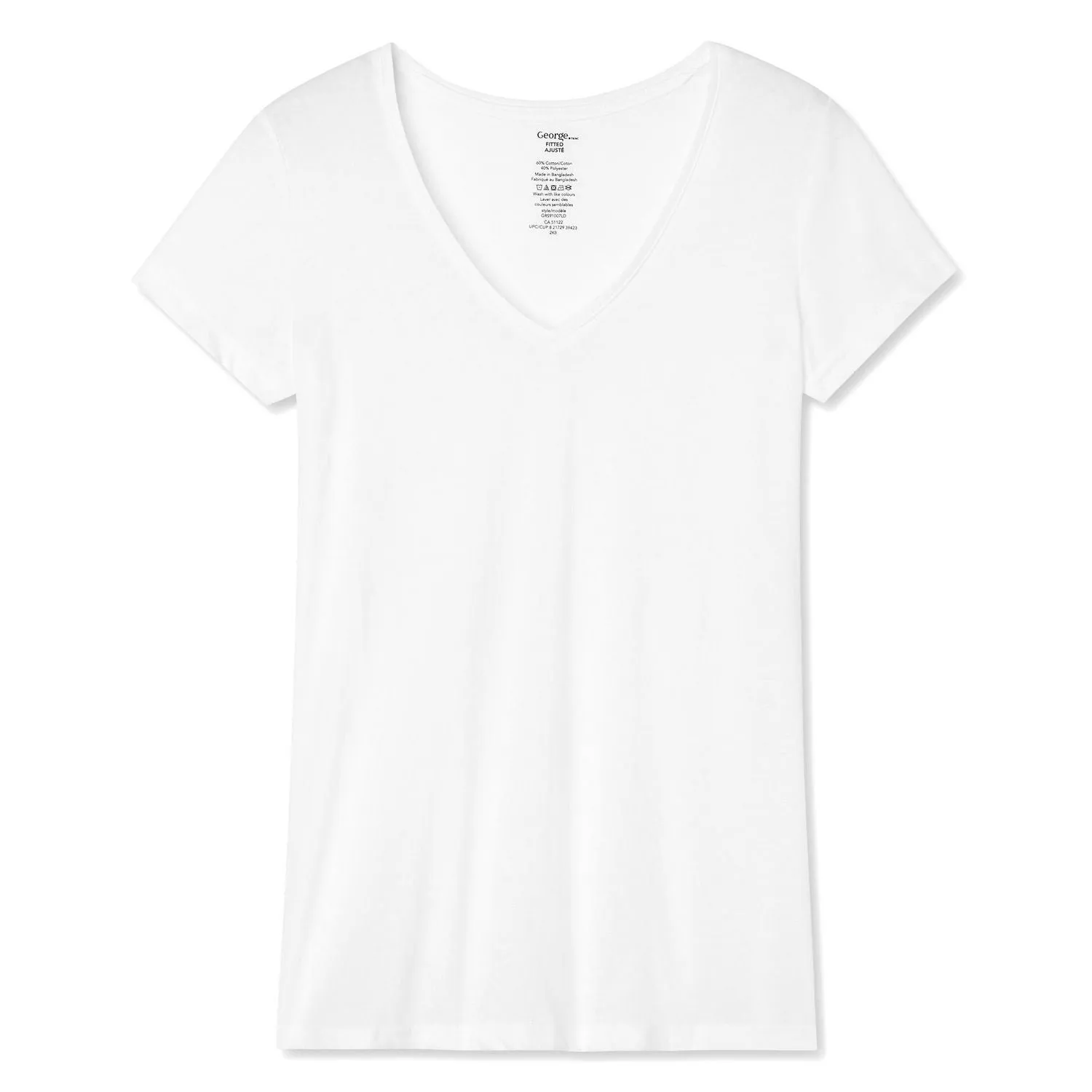 Womens Short Sleeve V-Neck Cotton T-Shirt