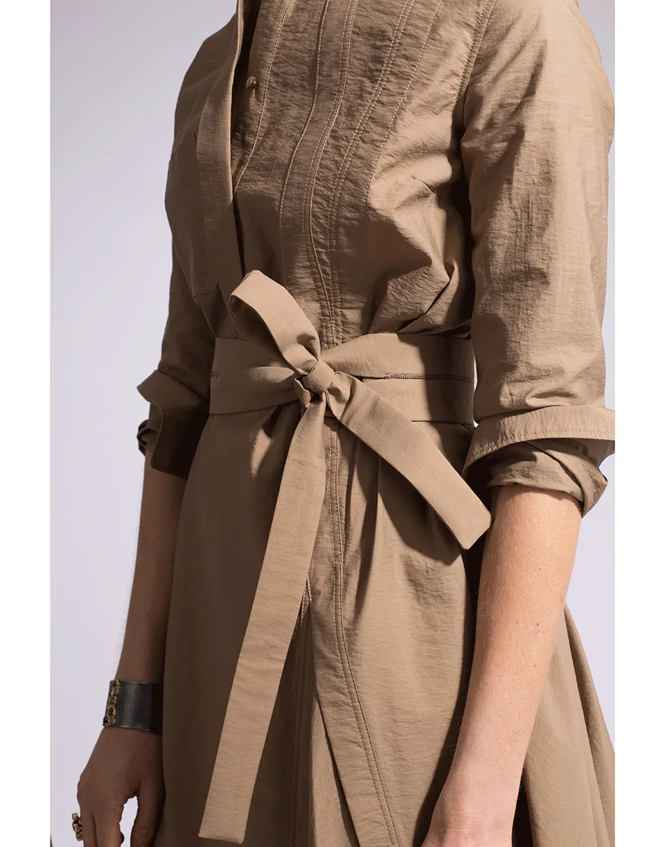 Wrap Belt Shirt Dress