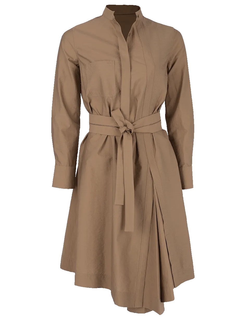 Wrap Belt Shirt Dress