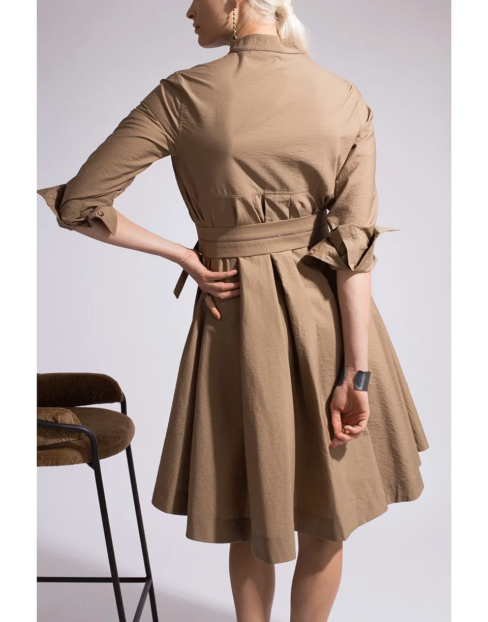 Wrap Belt Shirt Dress