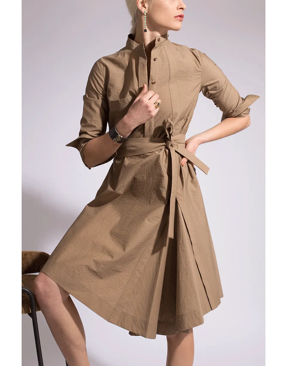 Wrap Belt Shirt Dress