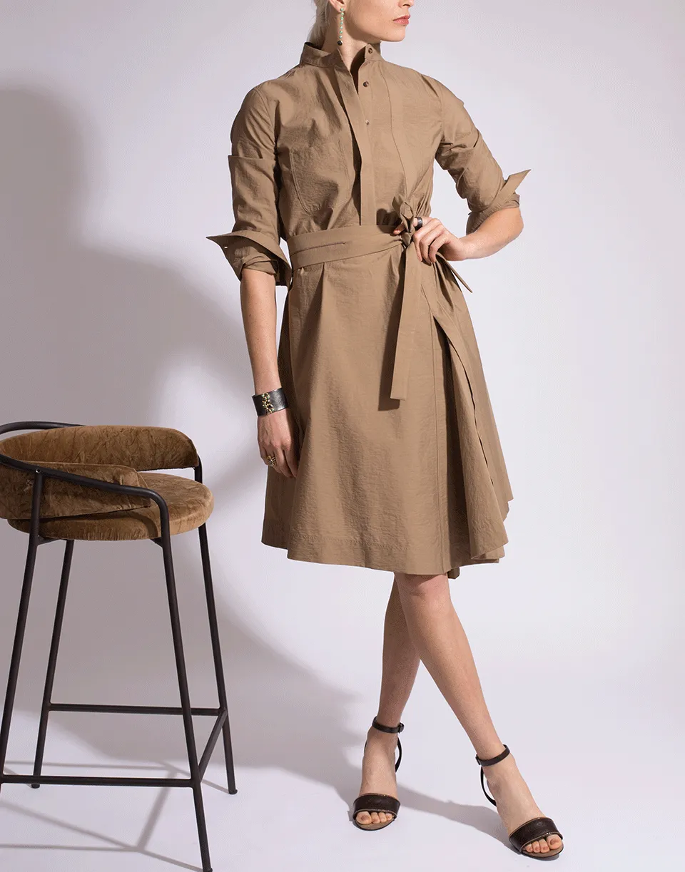 Wrap Belt Shirt Dress