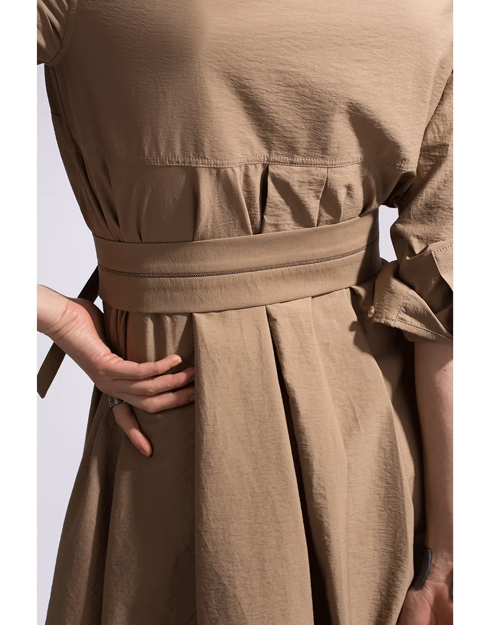 Wrap Belt Shirt Dress
