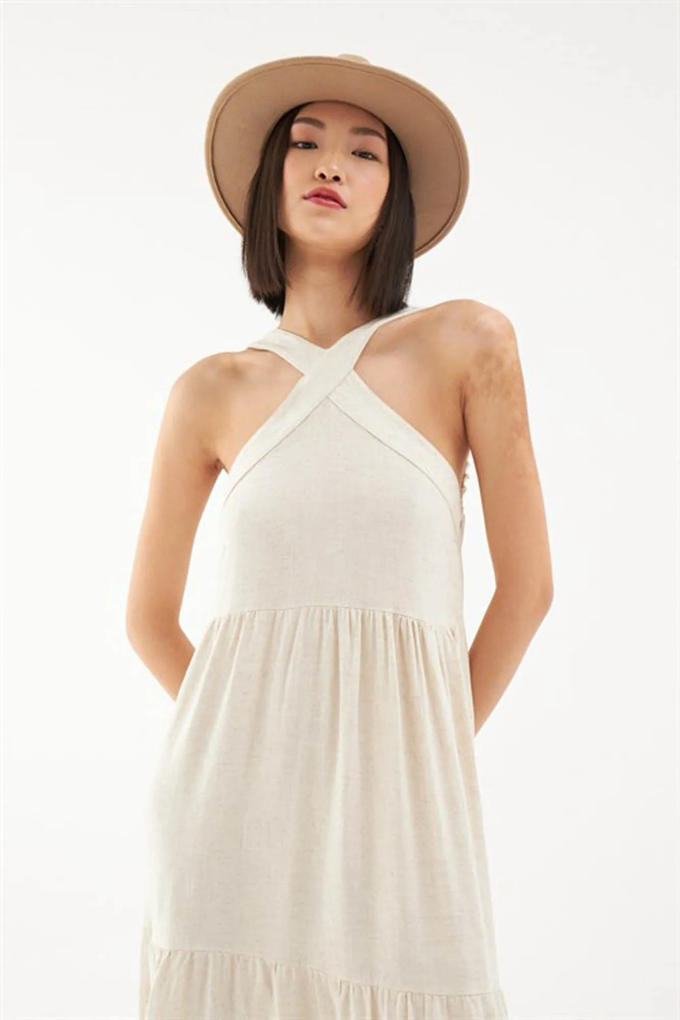 Wrap Cross Lenin Dress