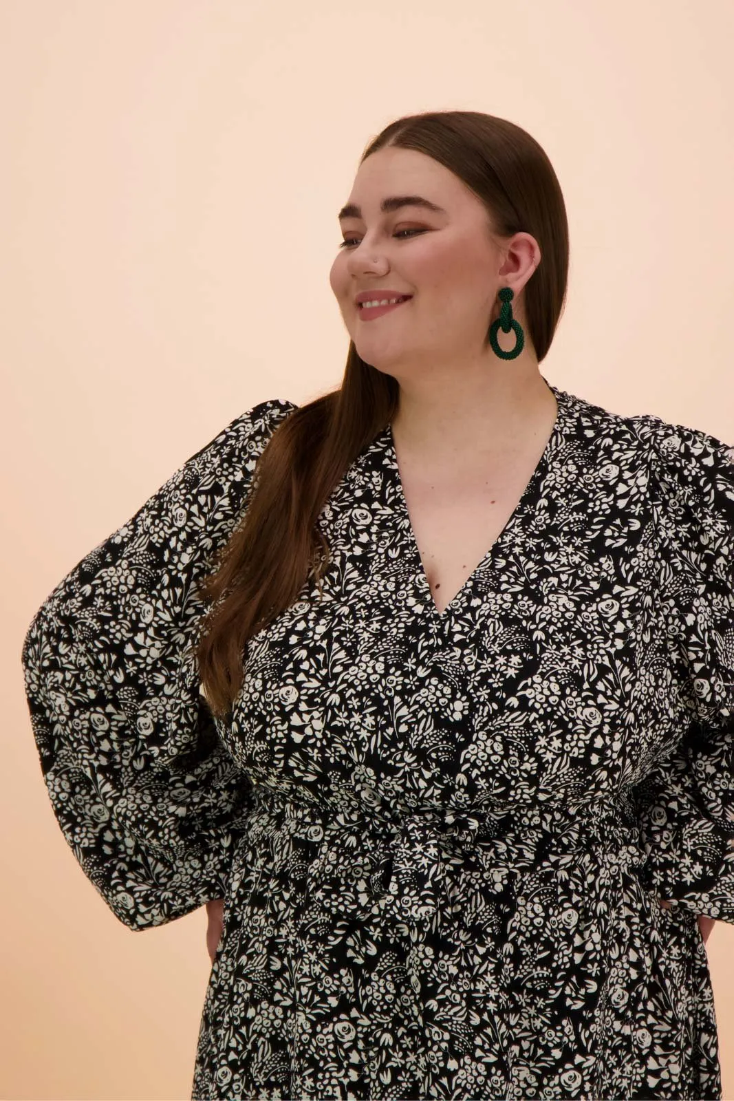 Wrap Dress, Night Meadow
