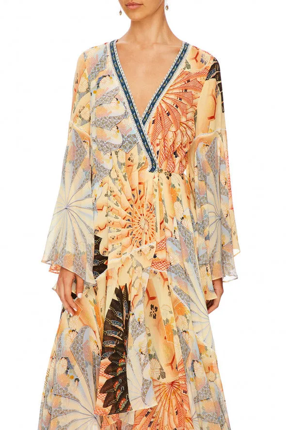 Wrap Dress W/ Belle Sleeves- For The Fans