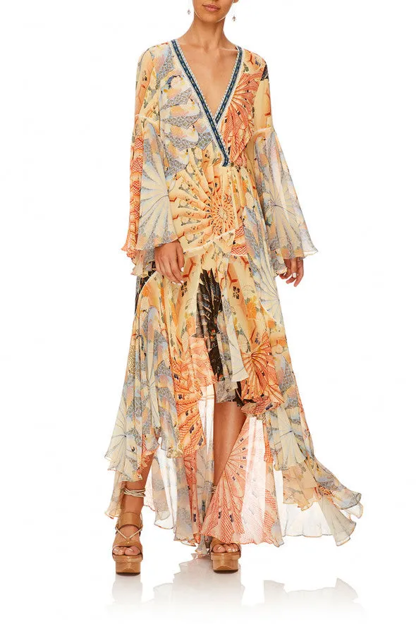 Wrap Dress W/ Belle Sleeves- For The Fans