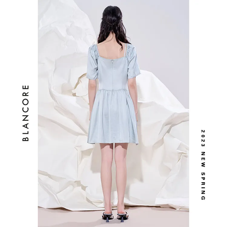 Wrap Front Ruched Dress