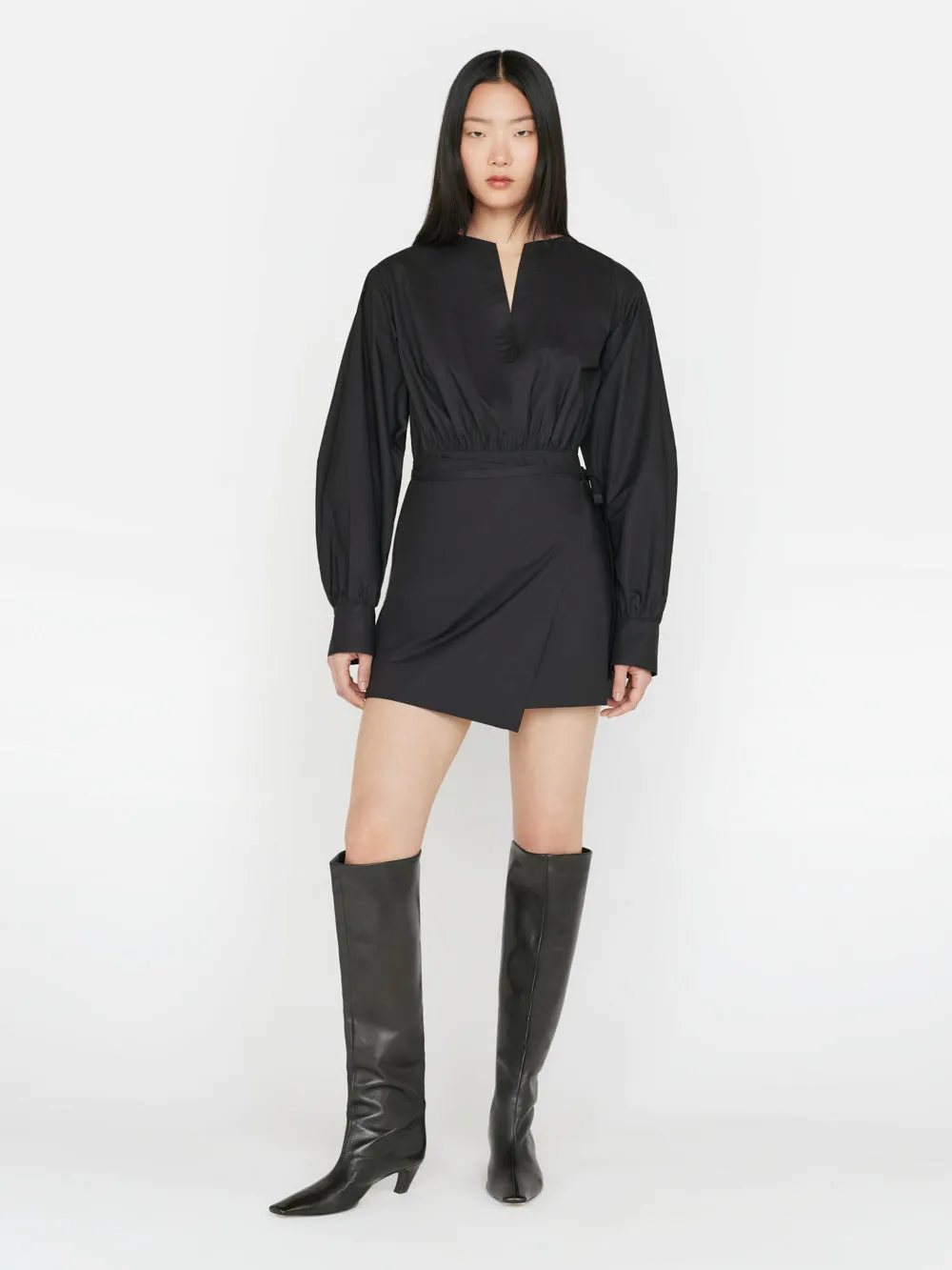 Wrap Mini Dress -- Noir