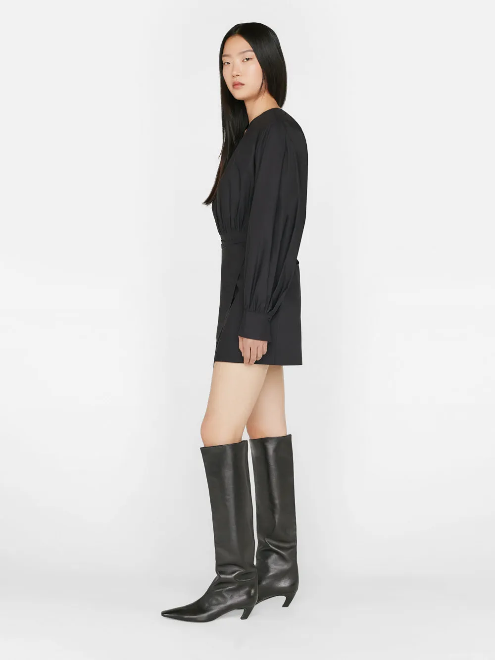 Wrap Mini Dress -- Noir