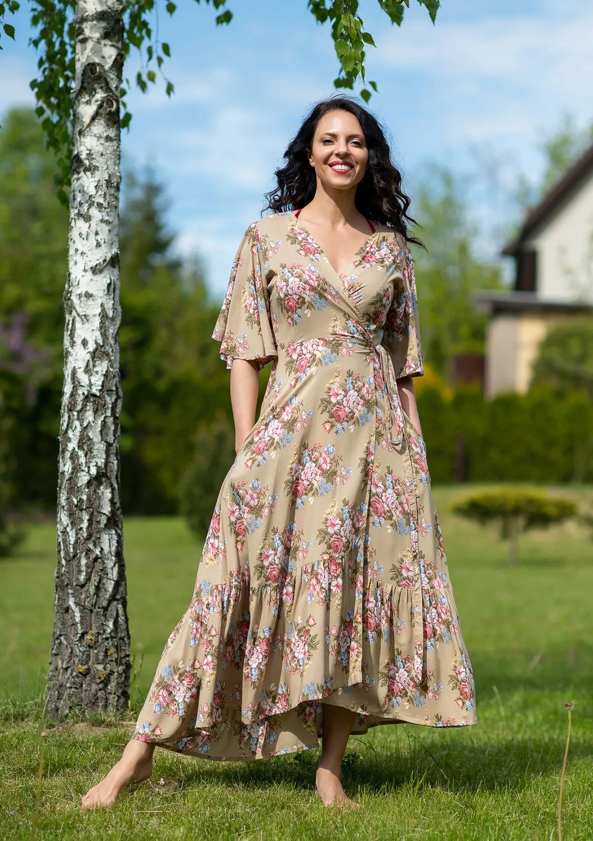 Wrap Regina Brown Dress