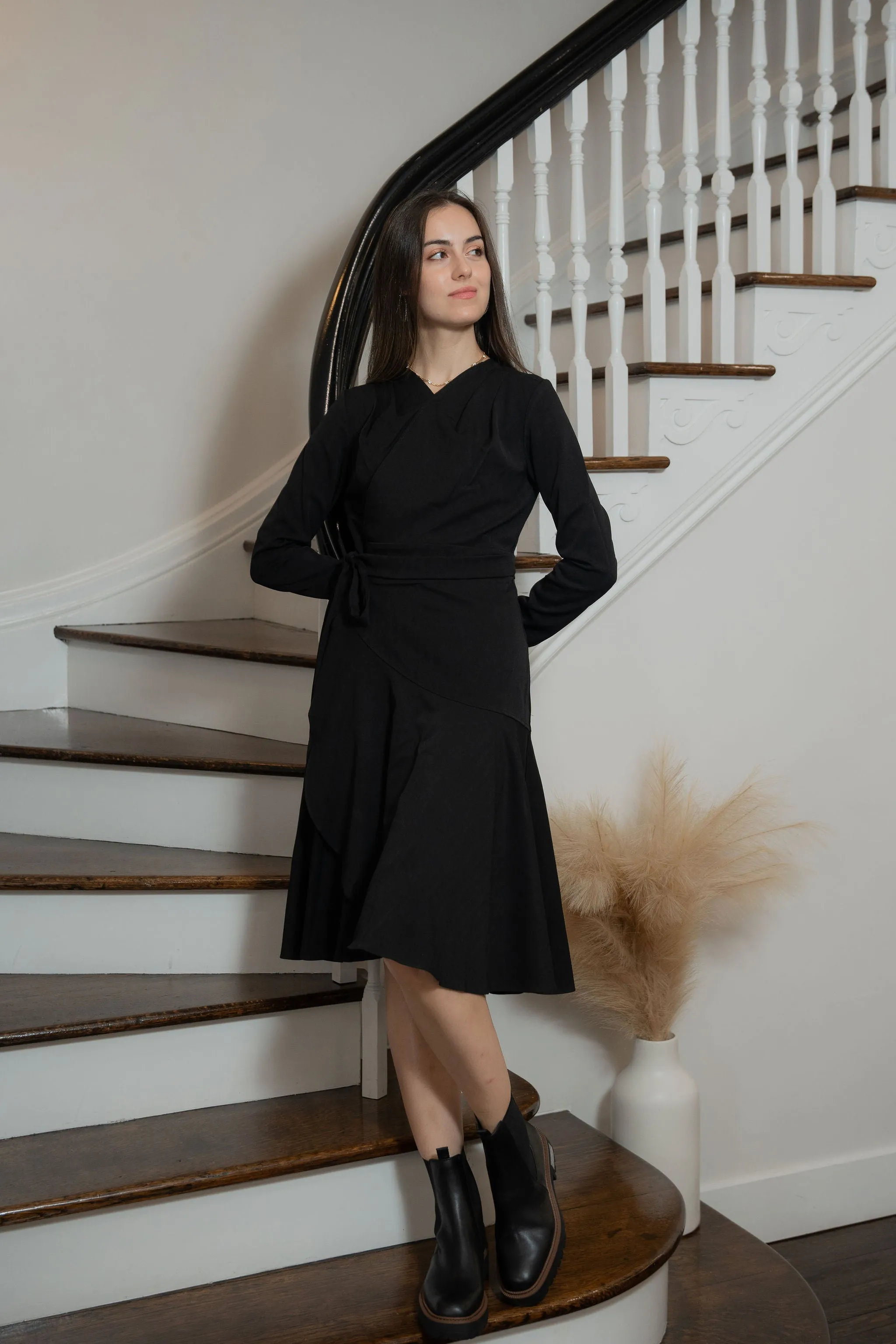 Wrap Ruffle Flounce Dress
