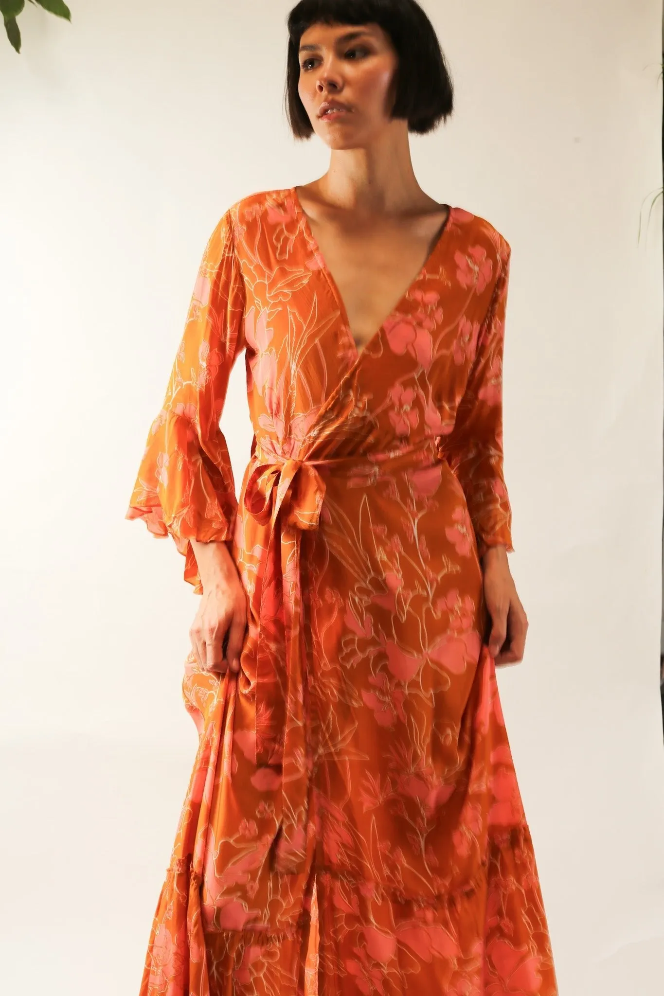 WRAP SILK DRESS KIMONO DAGMARA