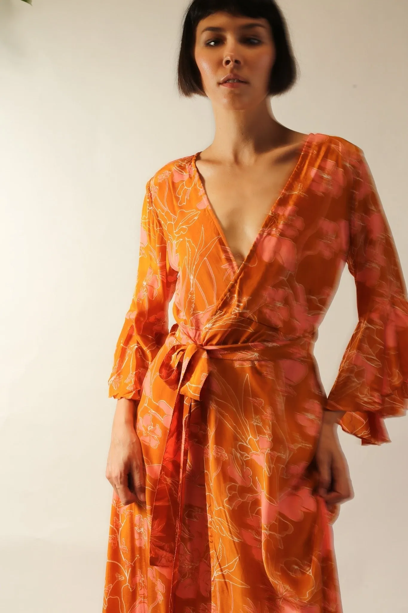 WRAP SILK DRESS KIMONO DAGMARA