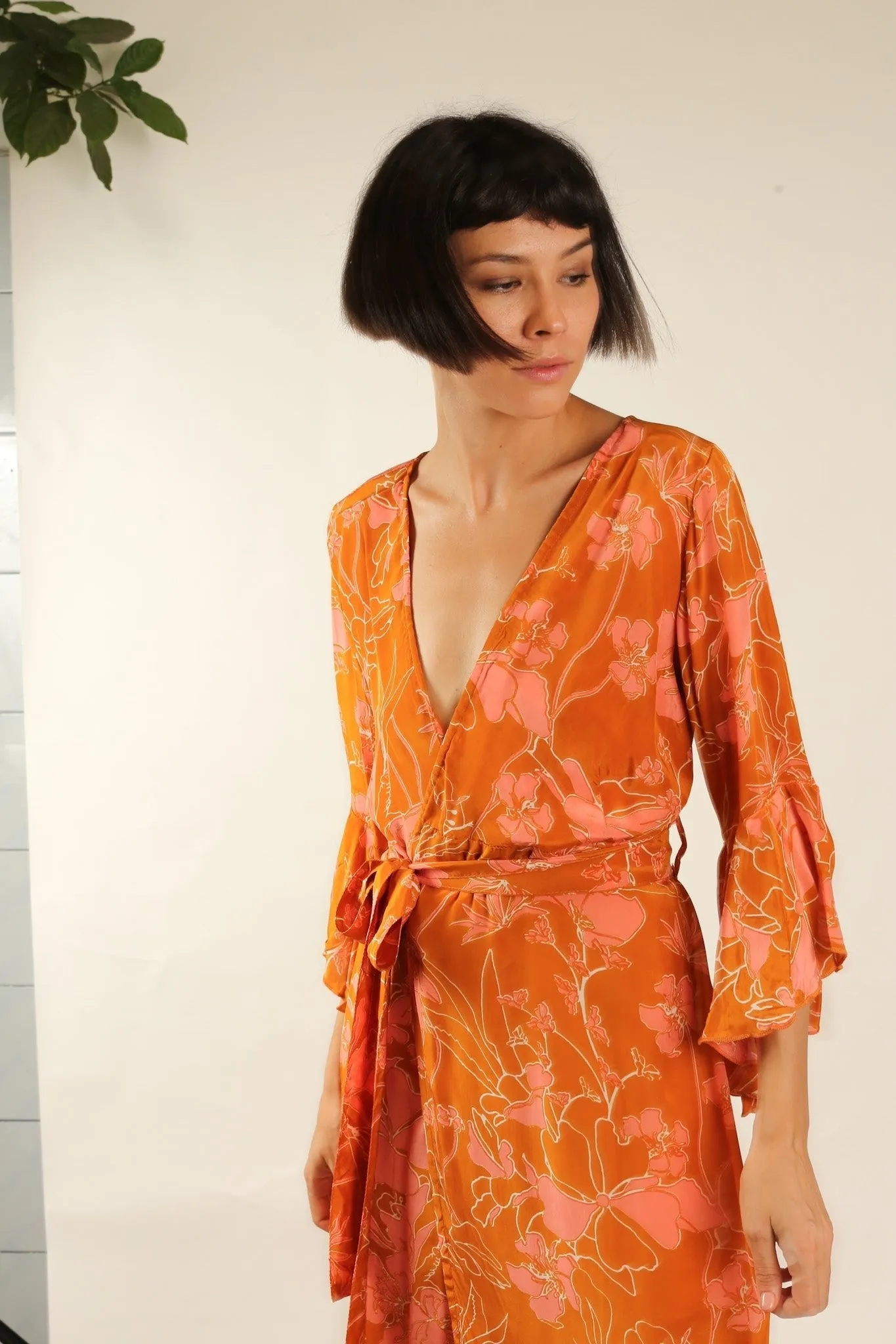 WRAP SILK DRESS KIMONO DAGMARA