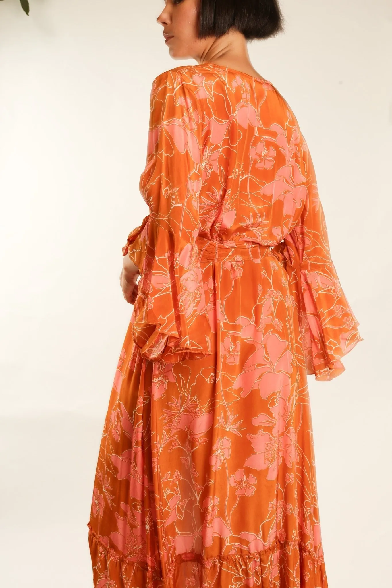 WRAP SILK DRESS KIMONO DAGMARA