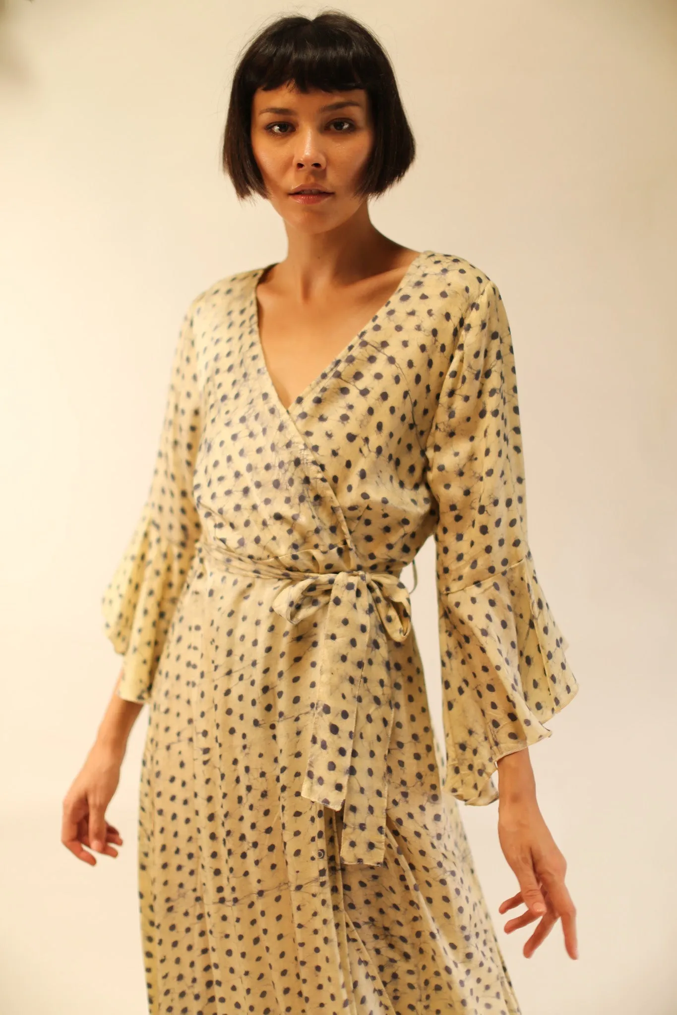 WRAP SILK DRESS KIMONO DAGMARA