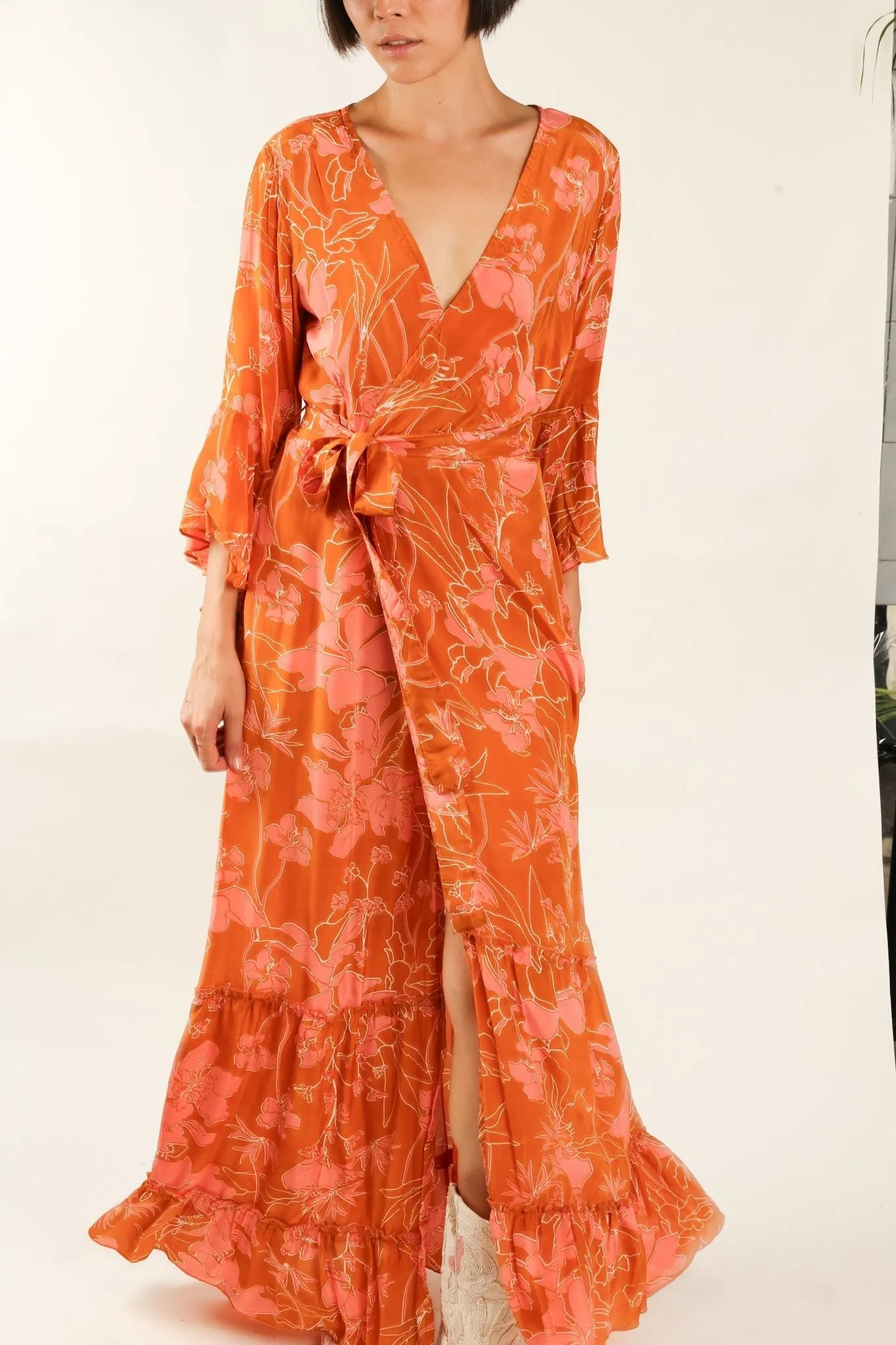 WRAP SILK DRESS KIMONO DAGMARA