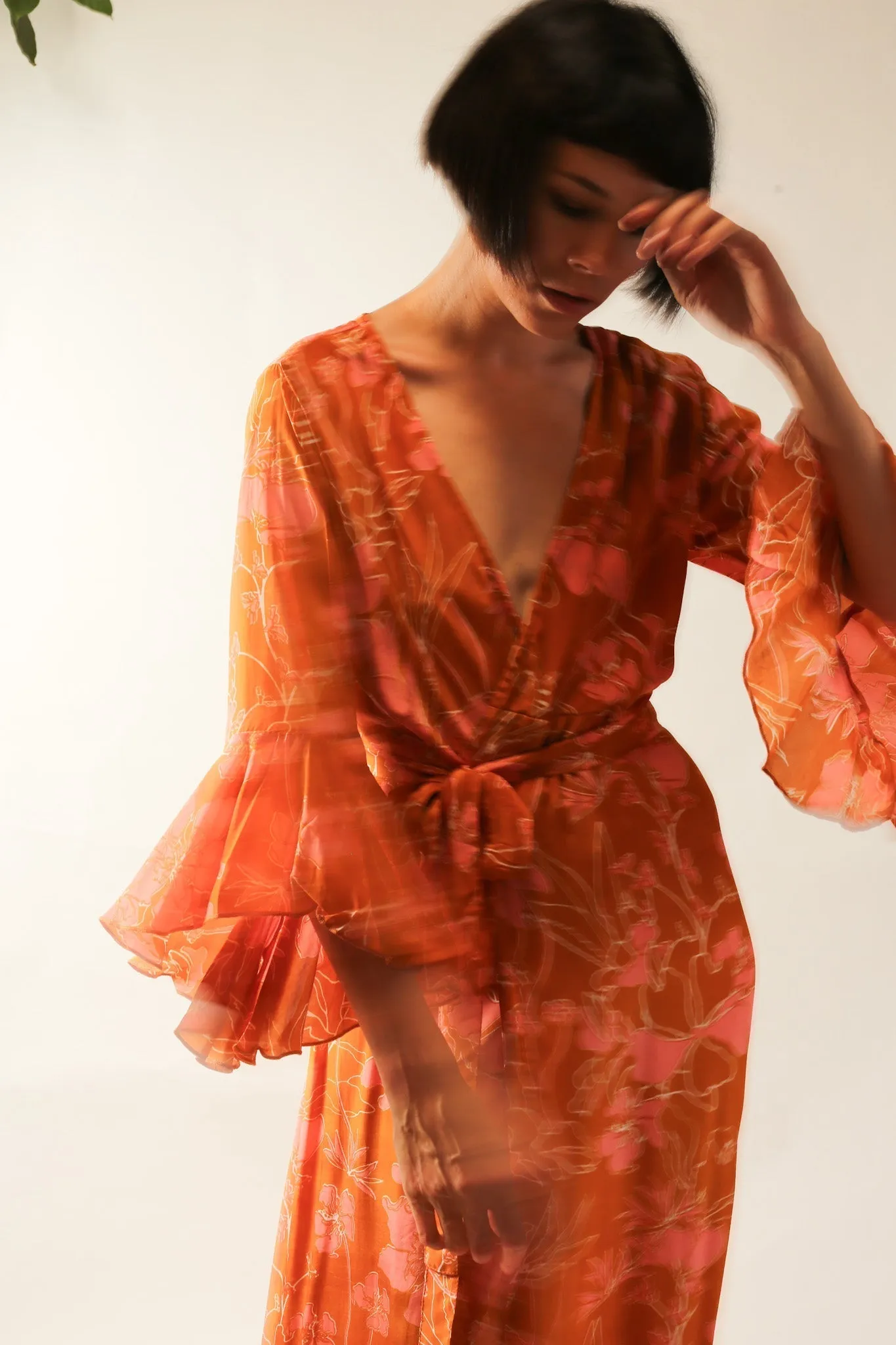 WRAP SILK DRESS KIMONO DAGMARA