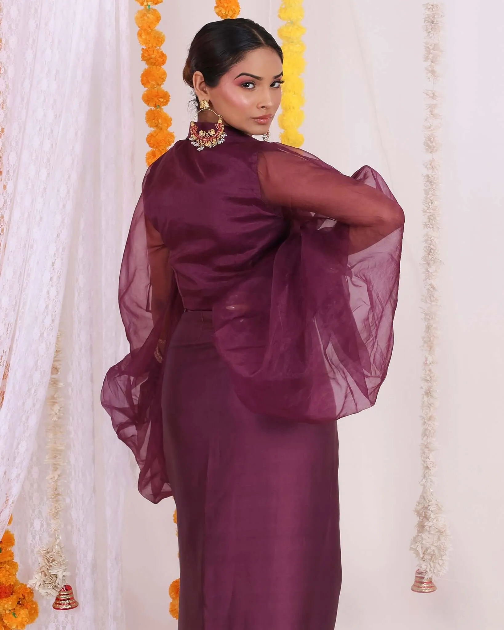 Wrap Top and Dhoti Set