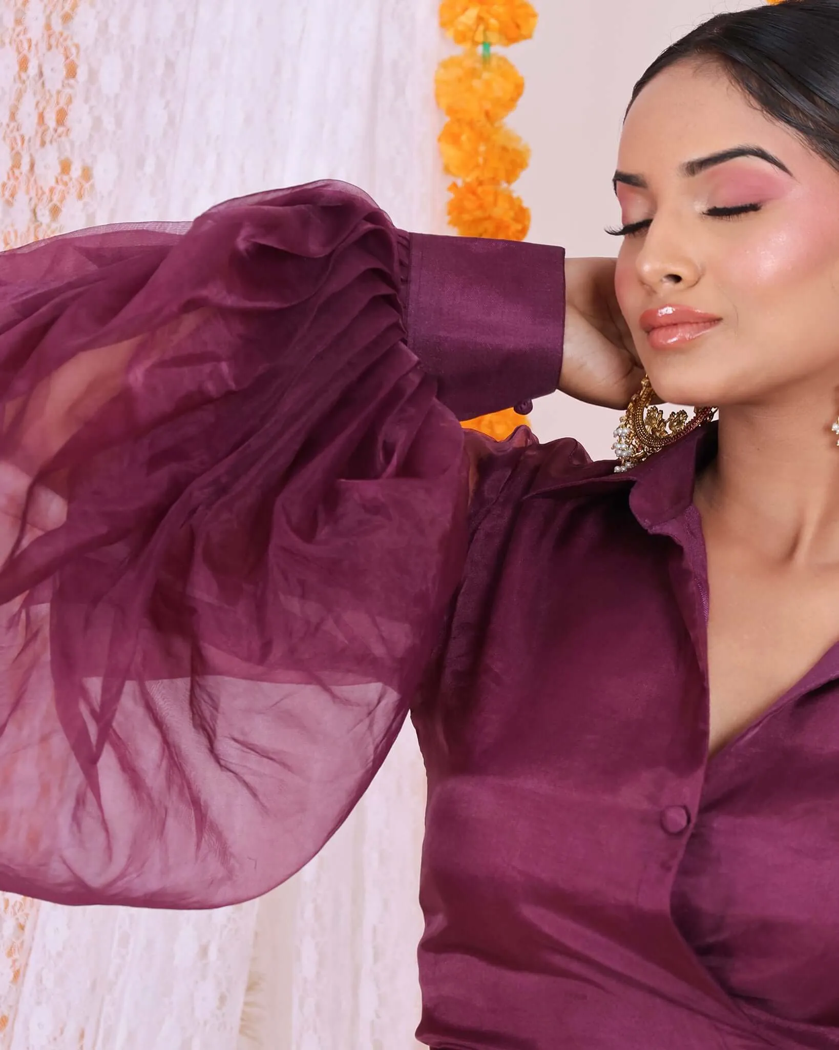 Wrap Top and Dhoti Set