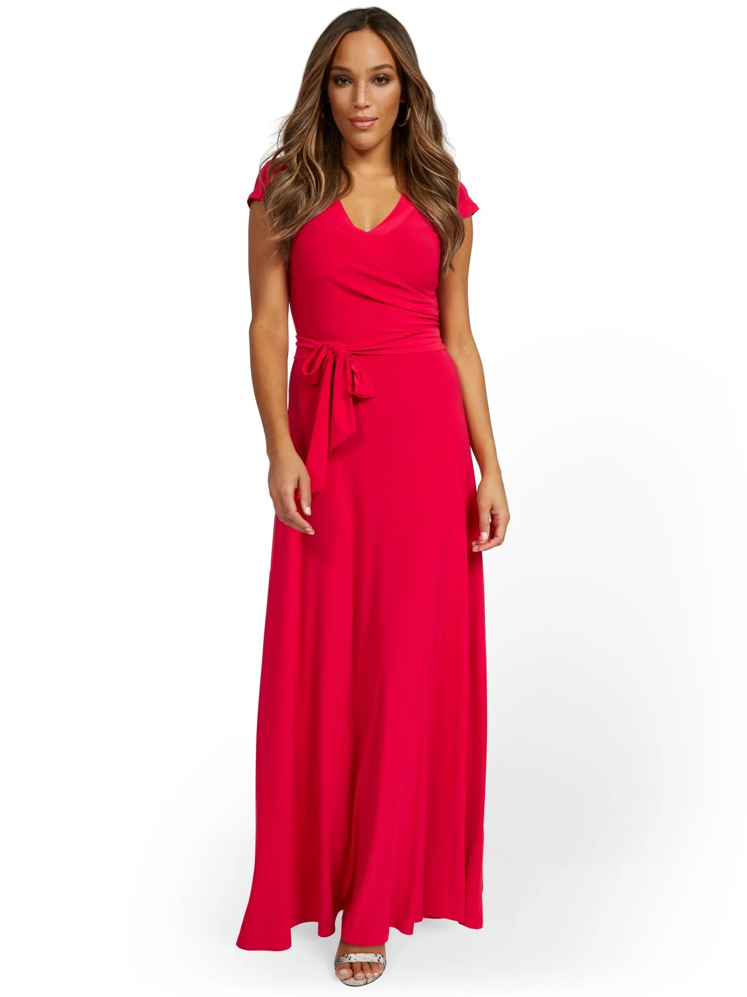 Wrap V-Neck Maxi Dress